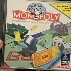 Hasbro Monopoly CD-ROM Game with Red and Blue Accents